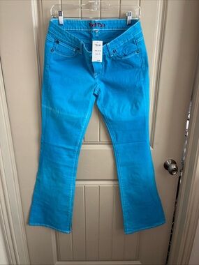 Hard Tail Bright Turquoise Flare Jeans